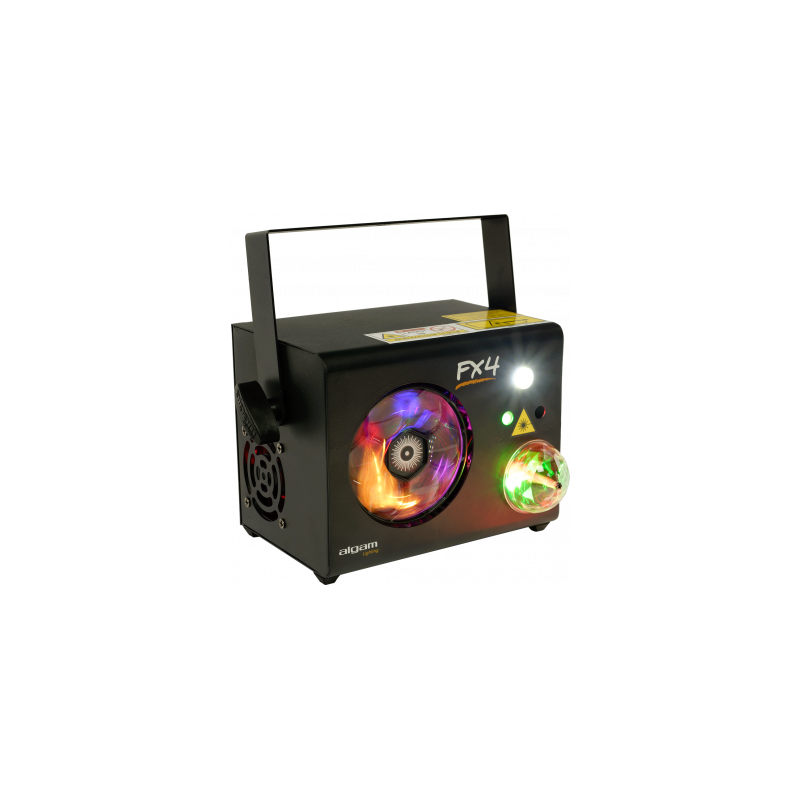 ALGAM LIGHTING - FX-4 Combo 4-en-1 roue de gobos LED, Magic Ball, strob, laser RG