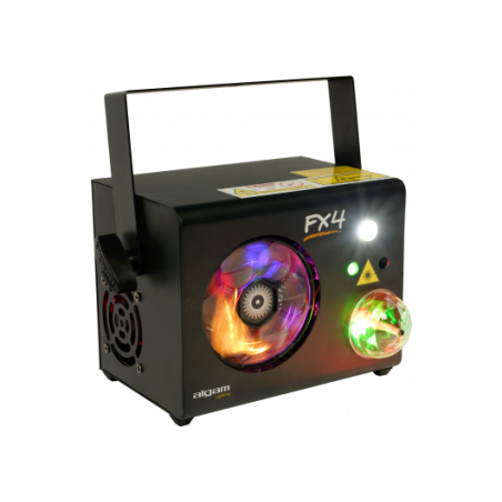 ALGAM LIGHTING - FX-4 Combo 4-en-1 roue de gobos LED, Magic Ball, strob, laser RG