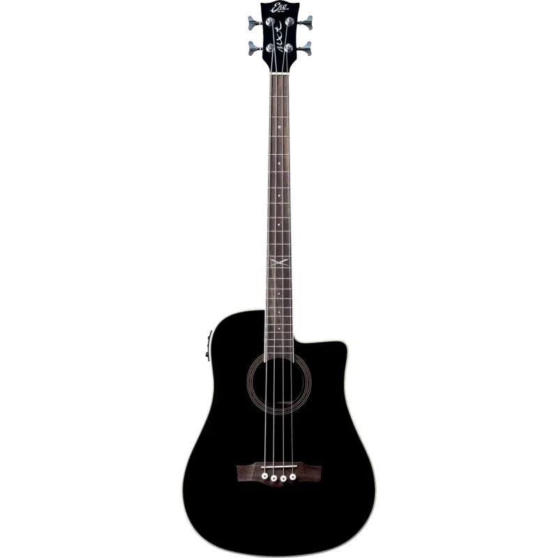 Guitare Basse EKO Acoustique NXT-B100CWE-BLK - Bass - Dreadnought basse cutaway électro See Through Black