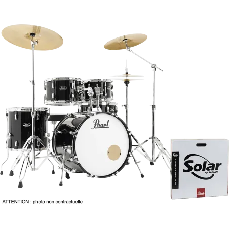 Pearl Roadshow fusion 20" Jet Black avec pack Sabian Solar 3 cymbales + pied perche