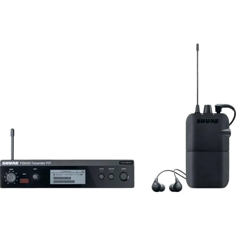 Ear Monitor SHURE P3TER112GR-K3E - Shure P3TR112GR Système de retour personnel PSM®300 Std avec intra SE112 - 606-630 MHz - K3E