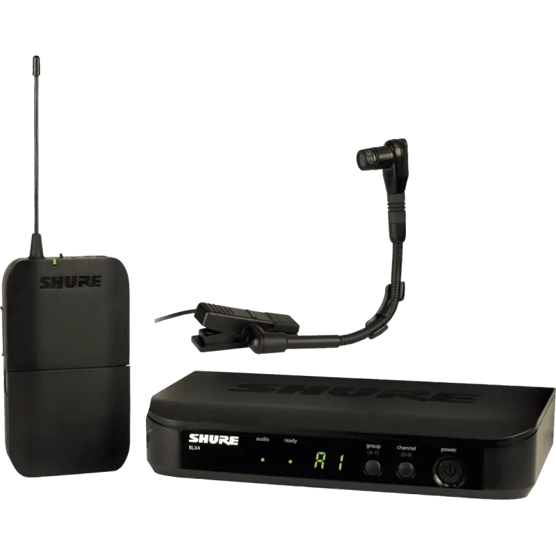 Micro instrument SHURE BLX14E-B98-M17 - Système sans fil pour instrument avec micro sur col-de-cygne avec pince BETA 98 - M17