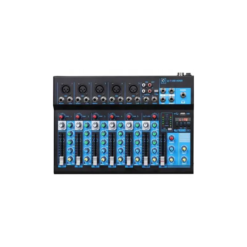 OQAN Q-7 USB MIXERTable de mixage 5 canaux avec lecteur MP3 USB/ Bluetooth.