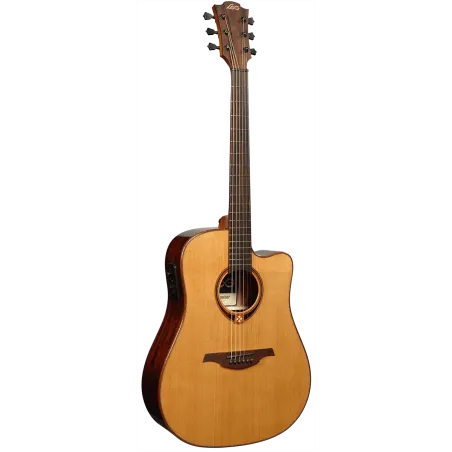Guitare Folk LAG Electro-Acoustique Dreadnought Pan-Coupé Électro T118DCE