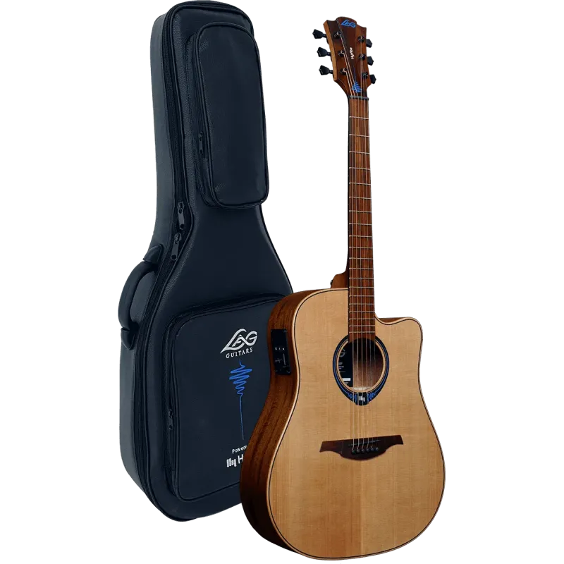 Guitare HyVibe LÂG - THV10DCE-LB Dreadnought Pan-Coupé -