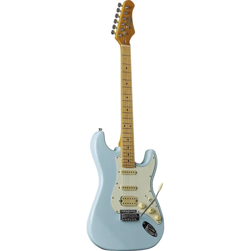 EKO -  ST351-BLU ST 351 - Type Strat vintage HSS - touche érable - Daphne Blue