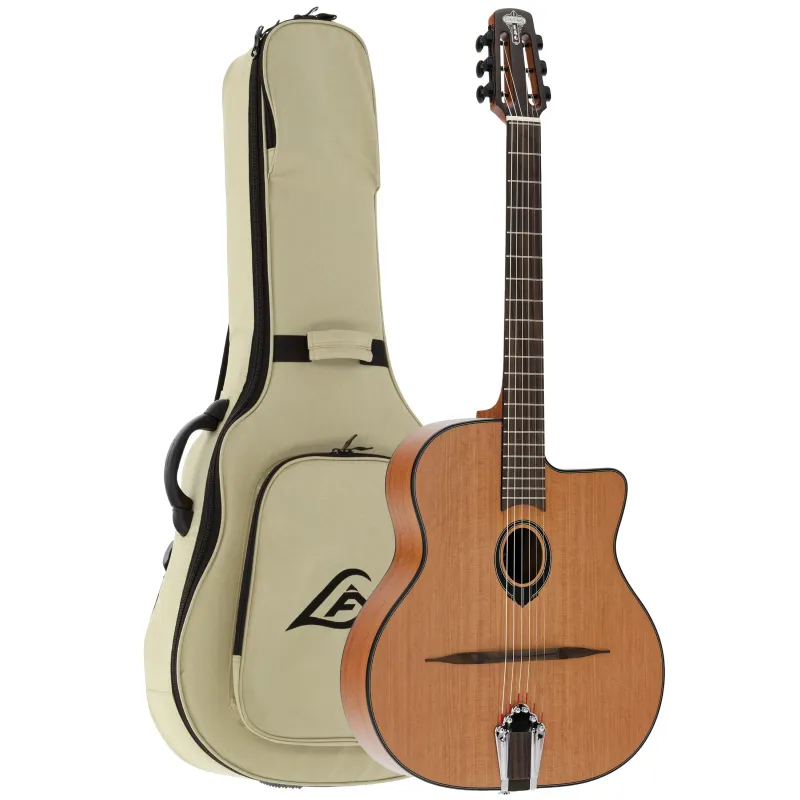 Guitare LÂG - SL100 Manouche Cèdre Massif - Acajou - Satin