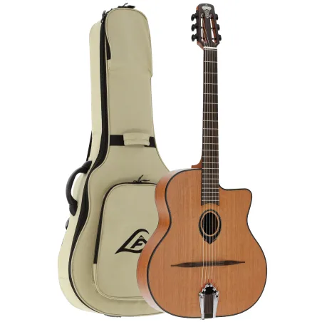 Guitare LÂG - SL100 Manouche Cèdre Massif - Acajou - Satin