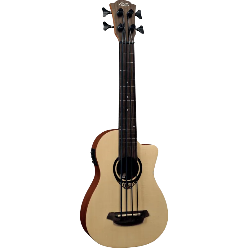 Ukulélé Basse LÂG - TKB150FCE Mini Basse Fretless Pan-Coupé Électro avec housse