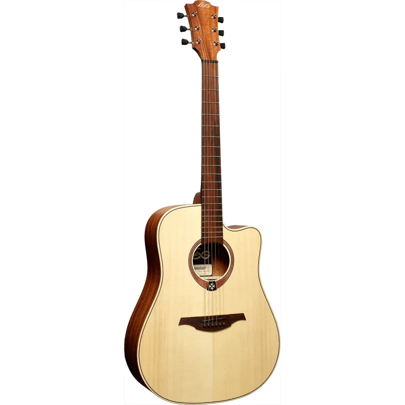 Guitare LÂG - T70DC-NAT Dreadnought Pan-Coupé Naturelle