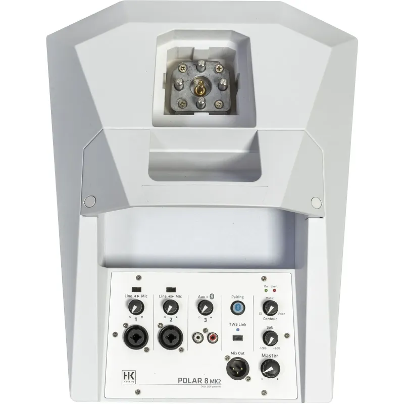 Sono HK Audio Polar 8-MKII Systèmes colonne amplifiés HK AUDIO - SHL POLAR8-MK2-W - bluetooth TWS avec mixeur + housses.
