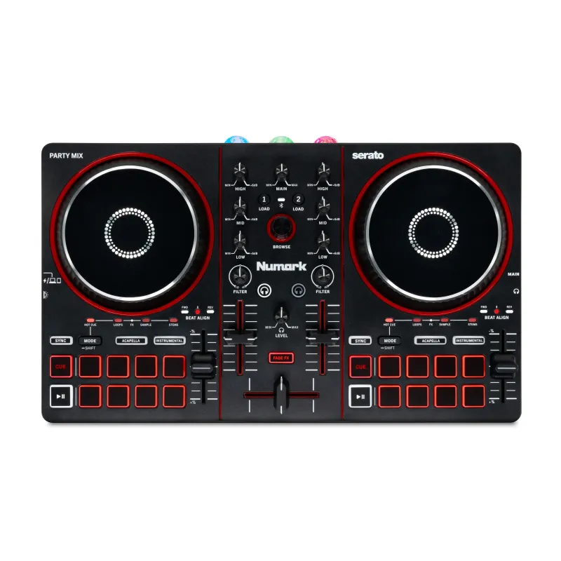 NUMARK - PARTYMIX3  2 voies portable, 3 LED, USB-C
