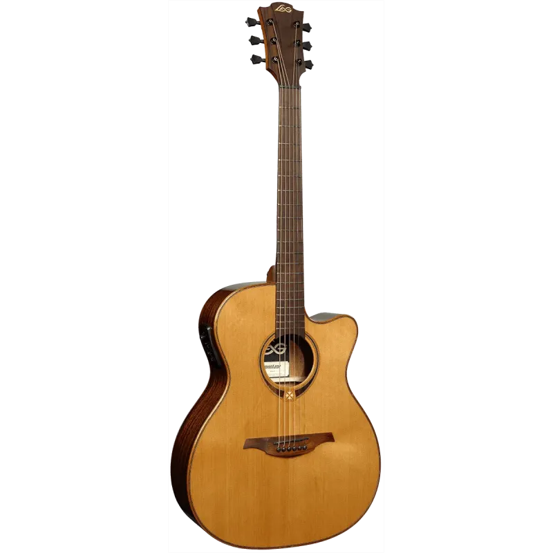 Guitare folk LÂG - T118ASCE Auditorium Slim Pan-Coupé Électro