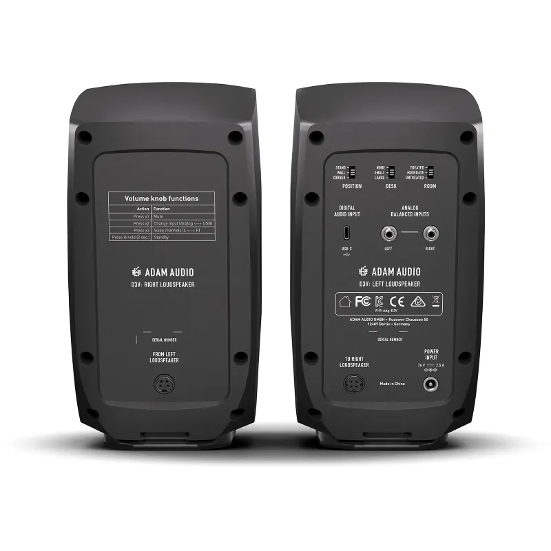 Système de monitoring de bureau actif  ADAM AUDIO - D3V  Haut-parleur 3,5