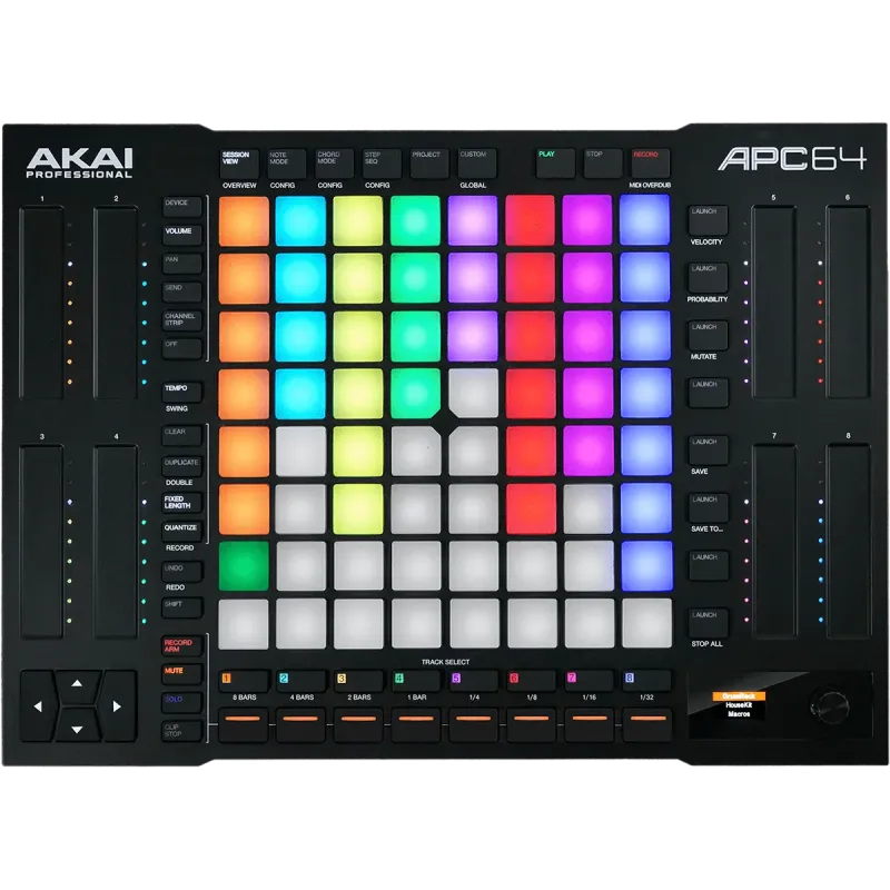 Contrôleur AKAI PROFESSIONAL - APC64 Pour Ableton - Contrôleur Ableton 8x8 pads, 8 bandes tactiles, CV/Gate