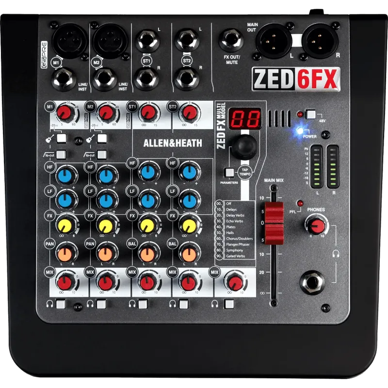 Table de mixage ALLEN & HEATH - ZED-6FX  GSPre - 2 in mono, 2 stéréo avec effets