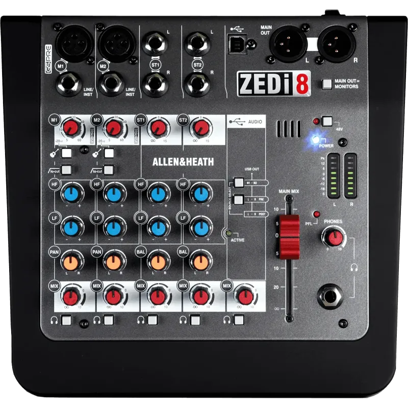 Table de mixage ALLEN & HEATH - ZEDI-8  GSPre - 2 in mono, 2 stéréo, USB