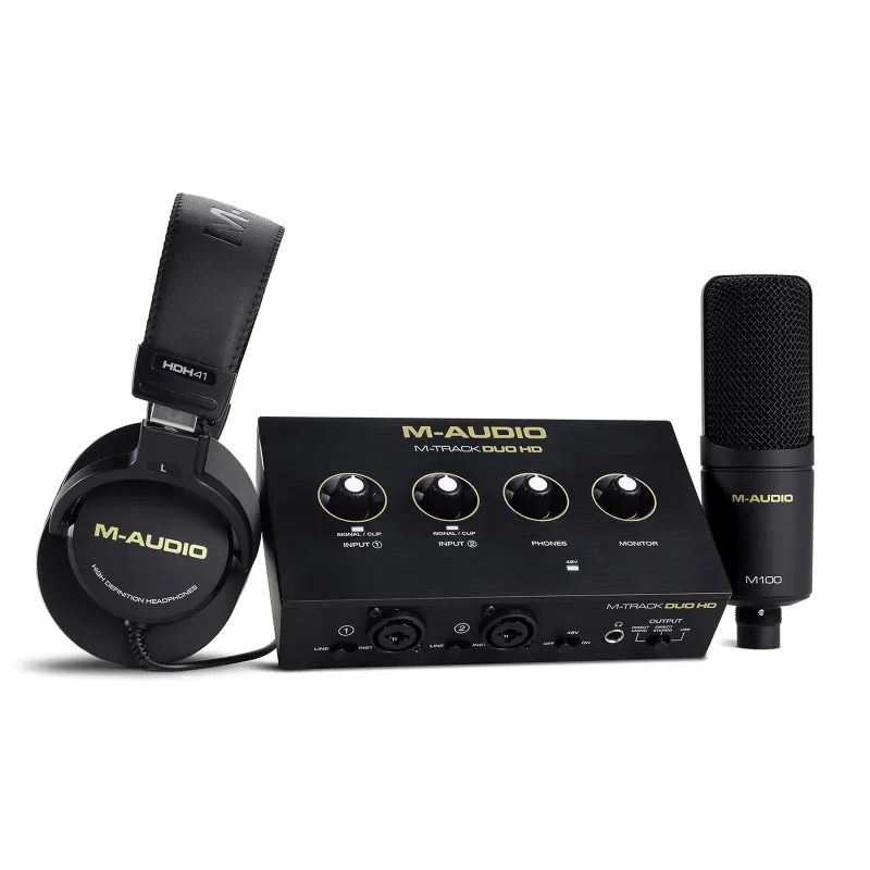 M-AUDIO --Pack de Production M-Track Duo HD, casque, micro statique