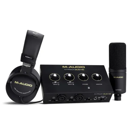 M-AUDIO --Pack de Production M-Track Duo HD, casque, micro statique