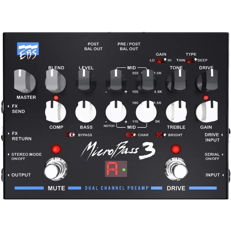 EBS - MICROBASS-3 Préampli basse professionnel - 2 canaux